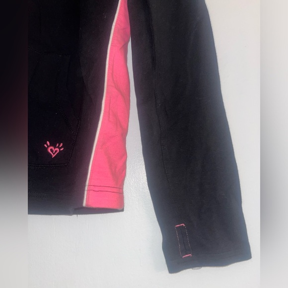 Justice Girls Track Jacket - Size 18 - Pink/Black with Polka Dots & Thumb Holes - Picture 5 of 5